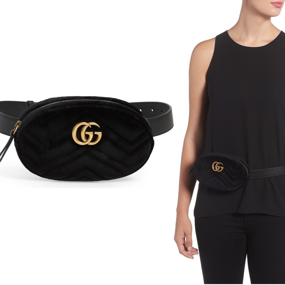 Gucci Black Velvet Belt Bag/Fanny Pack! - Picture 1 of 8